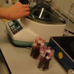 Pigment washing can be accelerated with a centrifuge