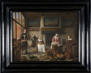Hendrick Sorgh (1611-1670), Jacob Bierens en zijn familie, 1663. Olieverf op paneel. Inv.nr. C1146